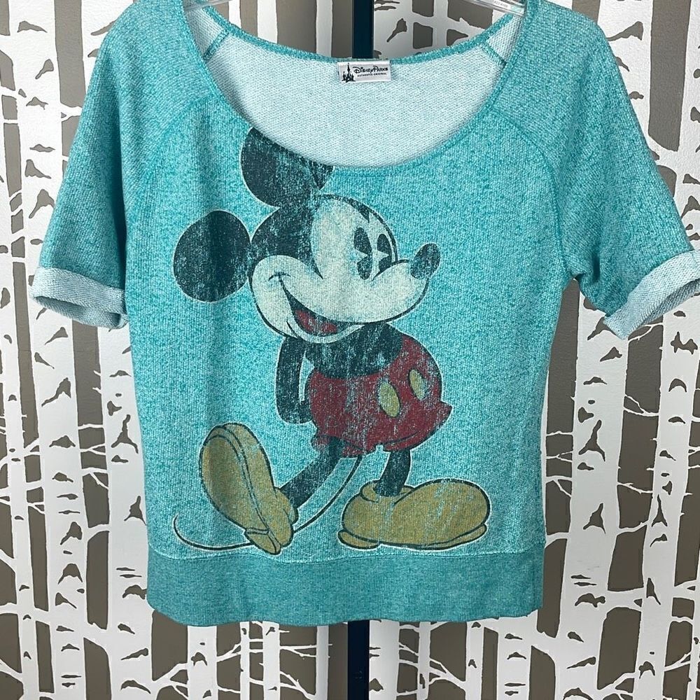 Disney Mickey Mouse French Terry Short Sleeve Sweatshirt M